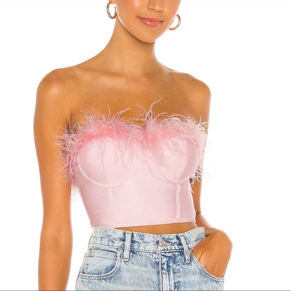 Superdown Ramona Pink Bustier Top
